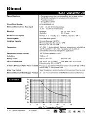 Rinnai RL75e Spec Sheet - Alpine Home Air Products