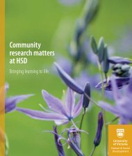 Community research matters at HSD - University of Victoria
