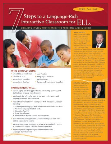 Steps to a Language-Rich Interactive Classroom for ELLs