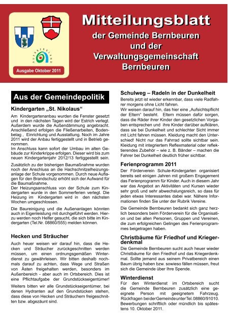 Mitteilungsblatt Mitteilungsblatt - Bernbeuren