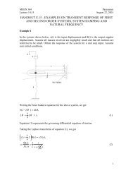 examples on transient response of a second order system, system