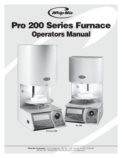 Pro 200 Series Furnace - Whip Mix
