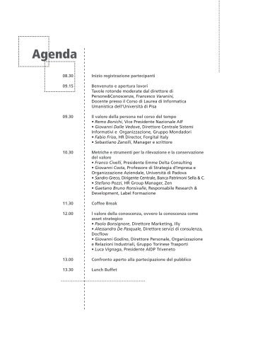 Le aziende Sponsor e i Relatori - Este
