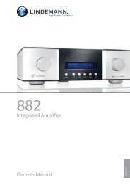 882 Integrated Amplifier - Lindemann audiotechnik GmbH