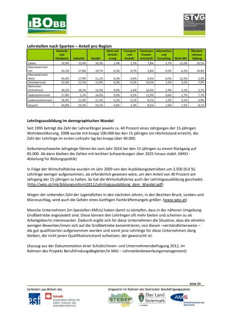 IBOBB Umsetzungskonzept HS Theodor KÃ¶rner - STEBEP