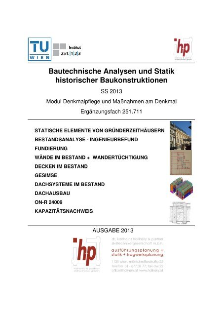 ModuleinfÃ¼hrung - Denkmalpflege TU-Wien