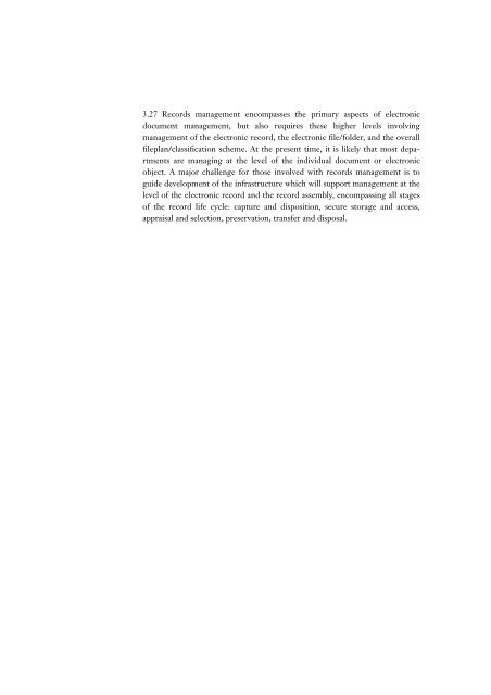 Management, appraisal and preservation of electronic records: Vol 1 ...