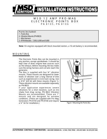 msd 12 amp pro-mag electronic points box - MSD Pro Mag Tech Site!