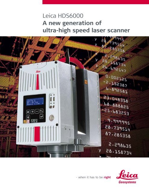 Leica HDS6000 Product Brochure