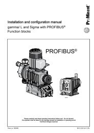 gamma/ L and Sigma with PROFIBUS - ProMinent