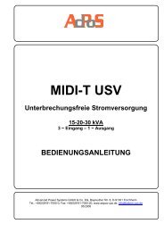 Benutzerhandbuch Midi-T 15-30 kVA - AdPoS USV