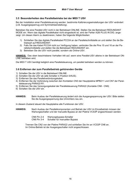 Benutzerhandbuch Midi-T 15-30 kVA - AdPoS USV