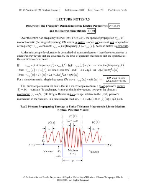 Lecture Notes 07.5 - University of Illinois High Energy Physics