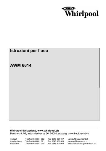 Istruzioni per l'uso AWM 6614 - Whirlpool