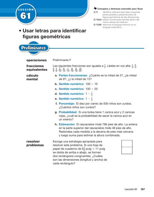 â¢ Usar letras para identificar figuras geomÃ©tricas - Sharyland ISD