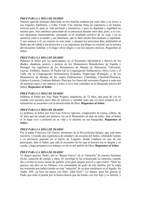 Moniciones y Preces Junio-Julio 2010.pdf - Monasterio de El Paular