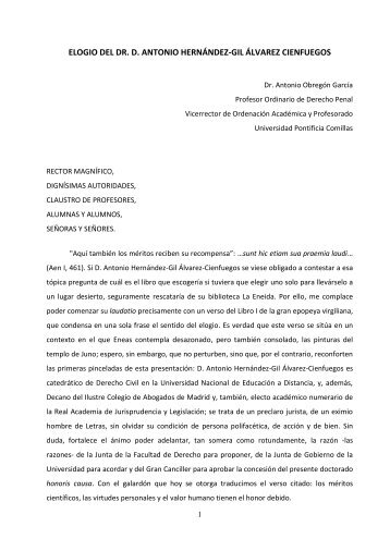 elogio del dr. d. antonio hernÃ¡ndez-gil Ã¡lvarez cienfuegos - UPCO ...