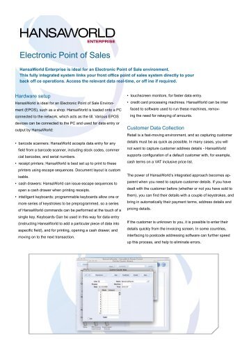 Electronic Point of Sales - HansaWorld