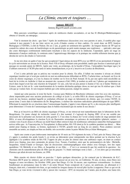 La Gazette de l' - Historique de l'ICSN - CNRS