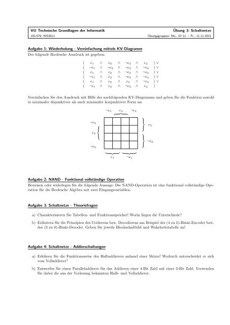 VU Technische Grundlagen der Informatik Ãbung 3 ... - VoWi