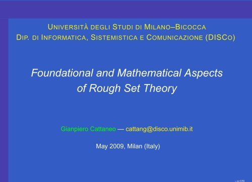 Foundational and Mathematical Aspects of Rough Set Theory