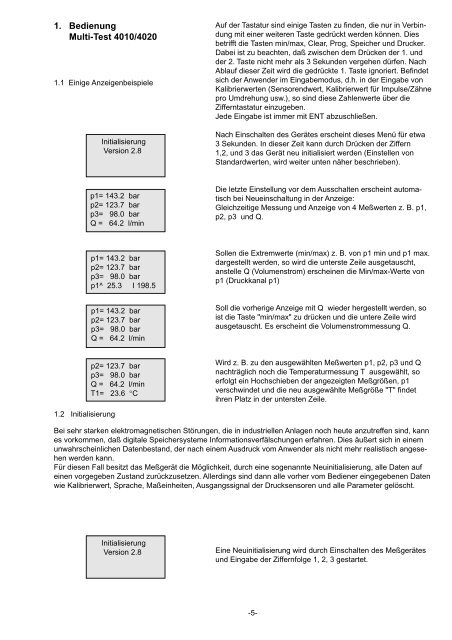 Bedienungsanleitung für Multi-Test 4010 und Multi ... - Hydrotechnik