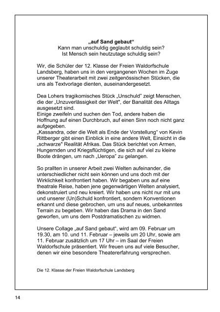 Termine - Montagsblatt