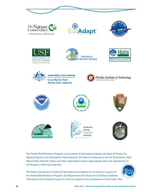Climate Change Action Plan for the Florida Reef System 2010-2015