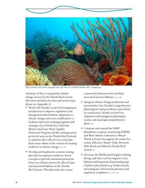 Climate Change Action Plan for the Florida Reef System 2010-2015