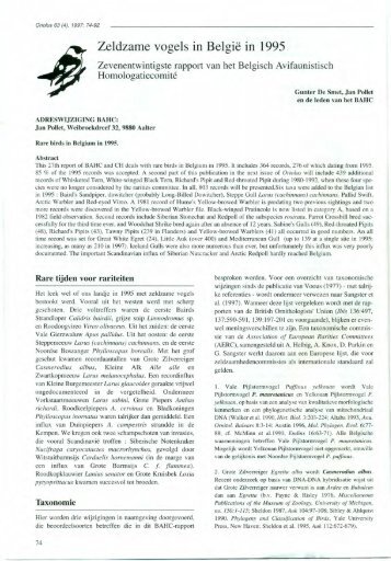BAHC Rapport 27 1995 Oriolus vol 63 1997 p 74-92 - Bahc.be