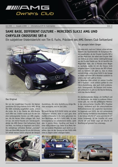 Comparaison Mercedes SLK 32 AMG & Chrysler Crossfire SRT-6 ...