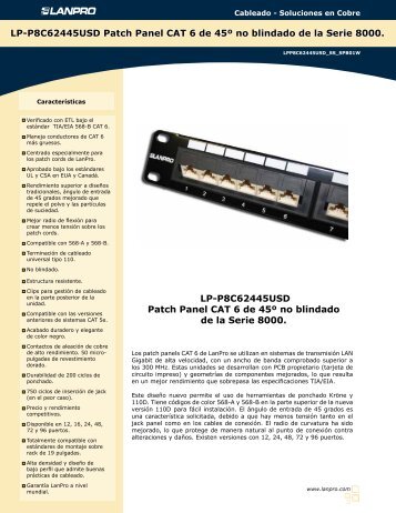 LP-P8C62445USD Patch Panel CAT 6 de 45Âº no blindado ... - LanPro