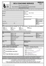 BCU Wild Water Racing LR Form - Canoe England