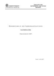 Kommentare zu den Lehrveranstaltungen - Mathematisches Institut ...