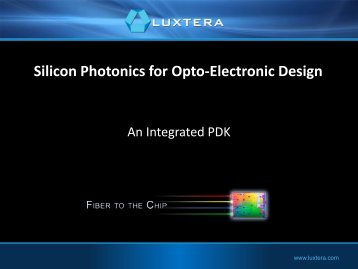 Silicon Photonics for Opto-Electronic Design - WETI