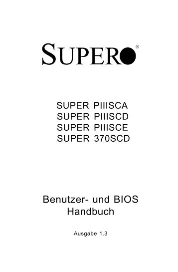 Benutzer- und BIOS Handbuch - Supermicro