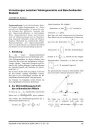 Vernetzungen zwischen Vektorgeometrie und Beschreibender Statistik