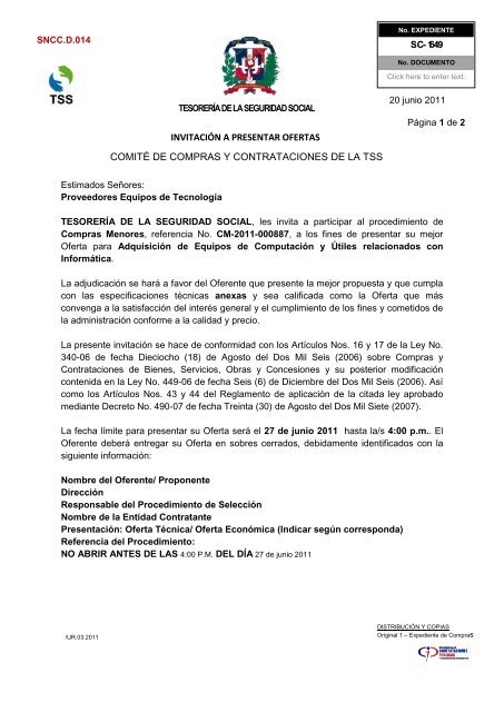 CM-2011-000887 Compra menor, equipos de computaciÃ³n - TSS