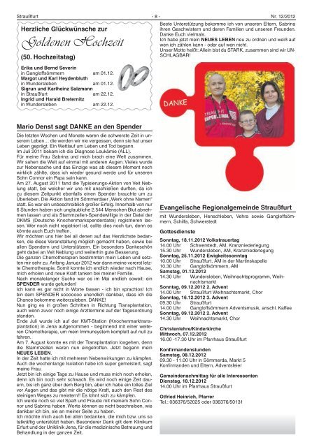 Amtsblatt November 2012 - Verwaltungsgemeinschaft Straußfurt