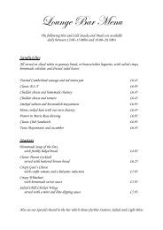 View Lounge Bar Sample Menu - Waterhead Hotel