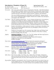 Introductory chemistry (chem 12) spring ... - Moorpark College