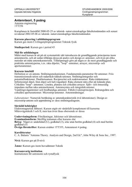 2005/2006 - Teknisk-naturvetenskapliga fakulteten - Uppsala ...