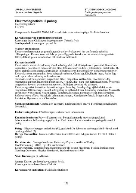 2005/2006 - Teknisk-naturvetenskapliga fakulteten - Uppsala ...