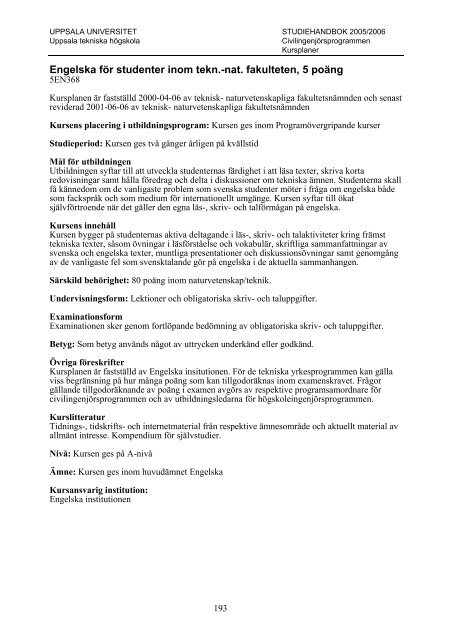 2005/2006 - Teknisk-naturvetenskapliga fakulteten - Uppsala ...