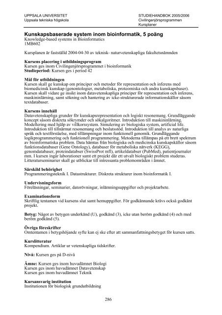 2005/2006 - Teknisk-naturvetenskapliga fakulteten - Uppsala ...