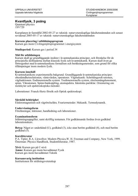 2005/2006 - Teknisk-naturvetenskapliga fakulteten - Uppsala ...