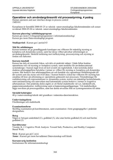 2005/2006 - Teknisk-naturvetenskapliga fakulteten - Uppsala ...