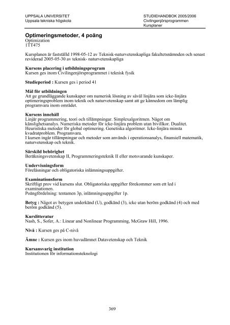 2005/2006 - Teknisk-naturvetenskapliga fakulteten - Uppsala ...