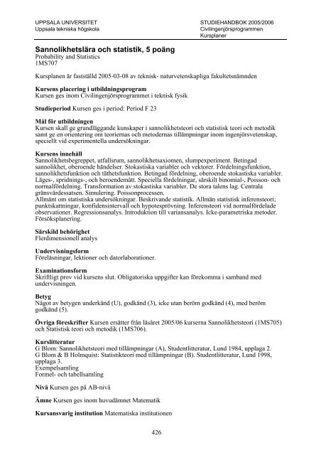 2005/2006 - Teknisk-naturvetenskapliga fakulteten - Uppsala ...