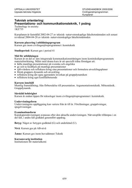 2005/2006 - Teknisk-naturvetenskapliga fakulteten - Uppsala ...